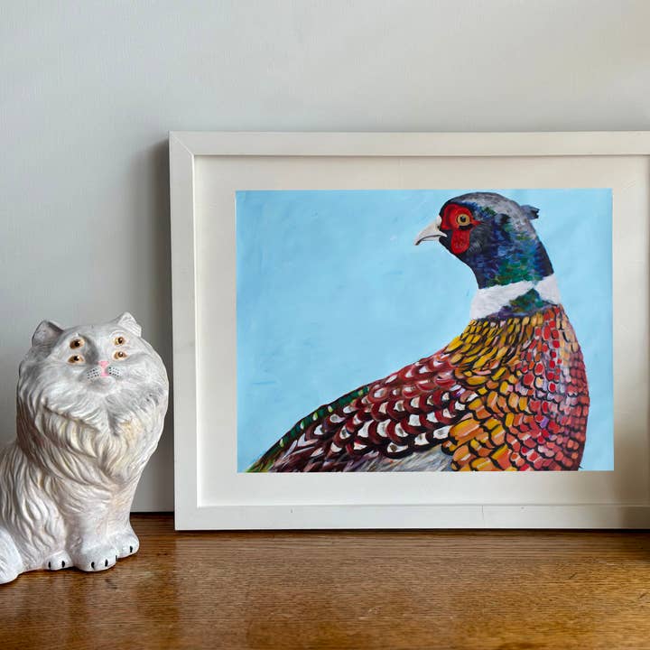 Contemporary Pheasant Art Print – Gift for Bird Lovers for wholesale by Natalie Jo Wright