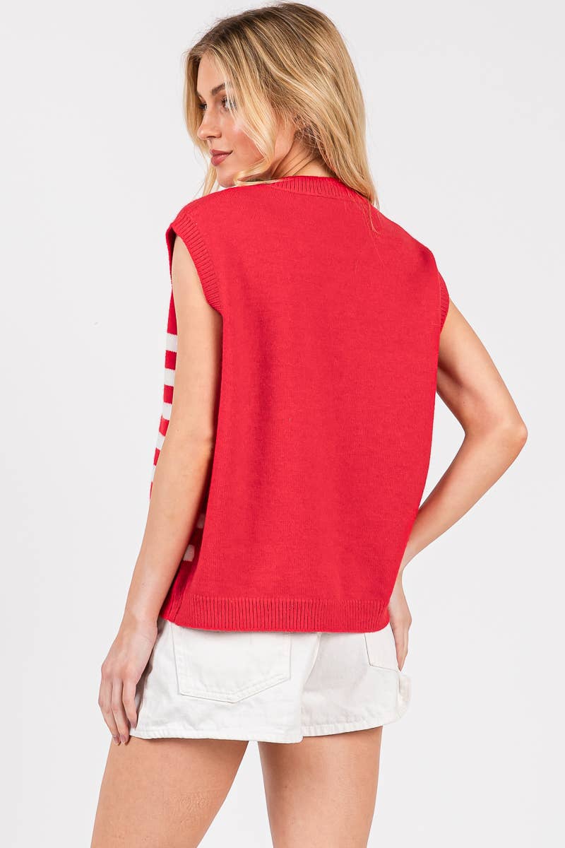 Sewn and Seen - Vendita all'ingrosso Maglione smanicato - Donna - GILET CON BANDIERA AMERICANA DEL 4 LUGLIO7