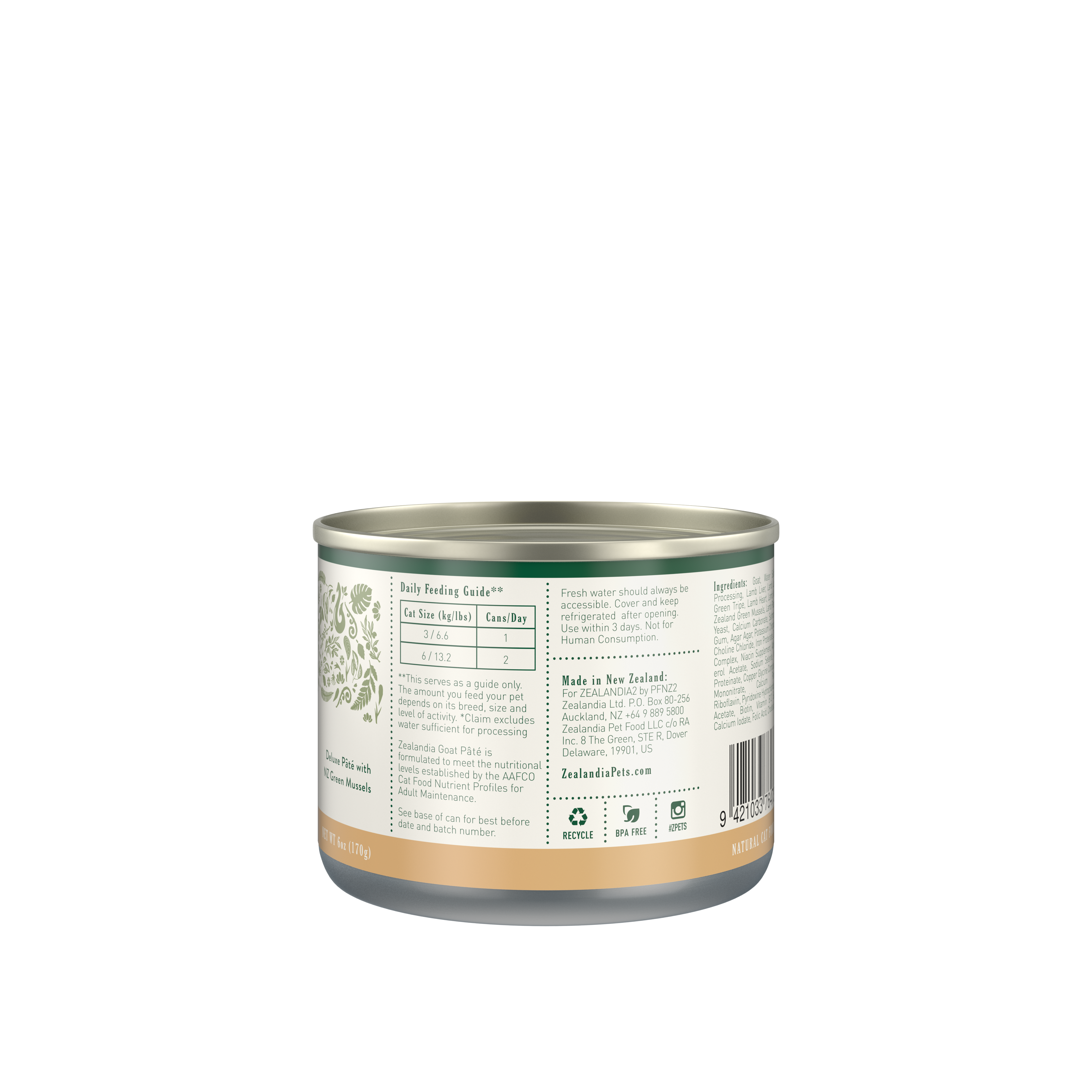 Zealandia - Wholesale Pet Food - Cat - Zealandia Goat Pâté Wet Cat Food 6