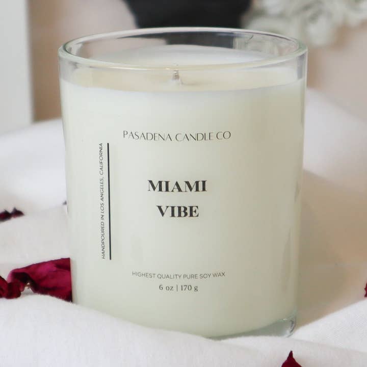 Bougie à la cire de soja pure Miami Vibe pour la vente par Pasadena Candle Co