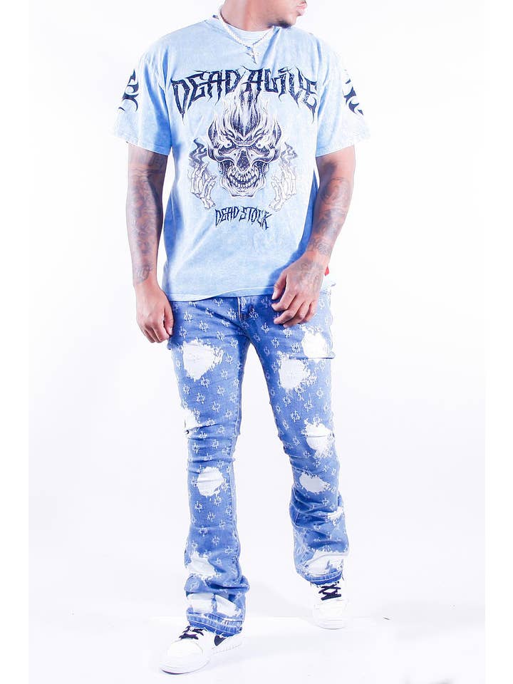 Cooper 9 – Engroshandel Jeans - Herre – Cooper 9 504 typer stretchjeans i skyblå med 5 lommer2