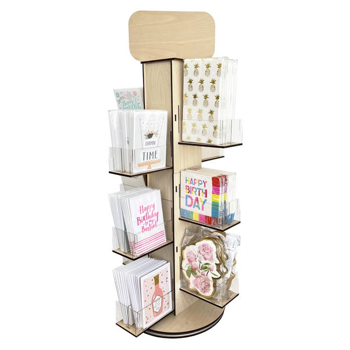 Torched Displays - Wholesale Retailer Display Stand/Case - 4-Sided Rotating Display Stand - Stationary, Greeting Cards