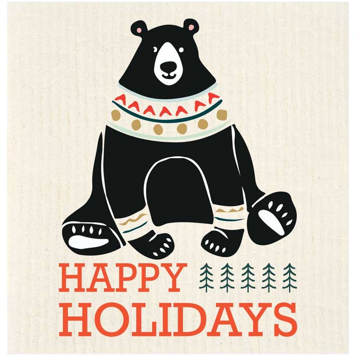 Happy Holidays Björn i tröja svensk disktrasa för wholesale av Potluck Press