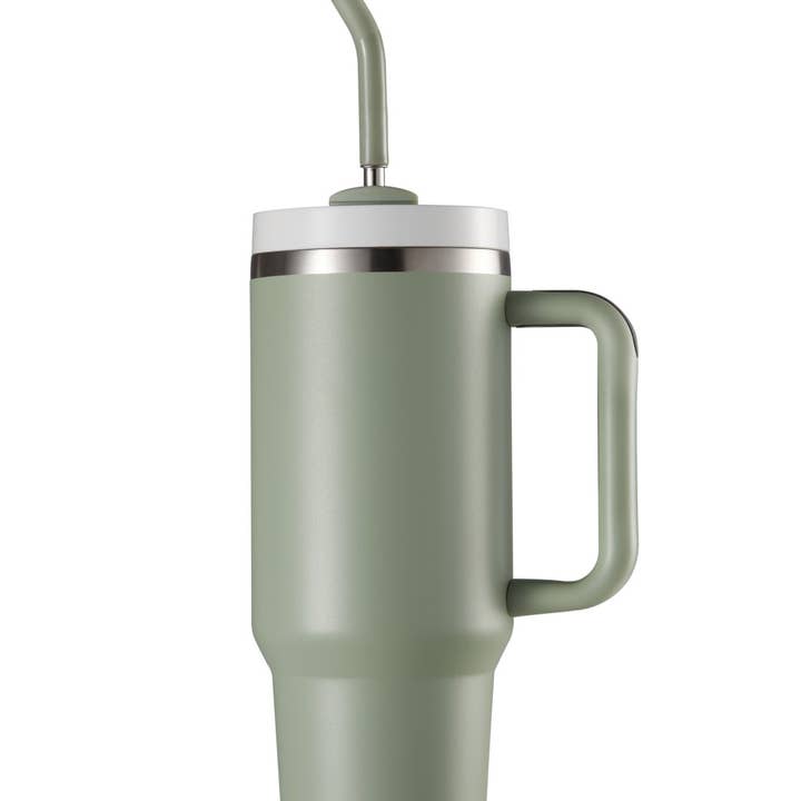 Kook - Wholesale Insulated Mug/Tumbler - Kook Stainless Steel Tumbler, with Straw and Handle, 40 oz