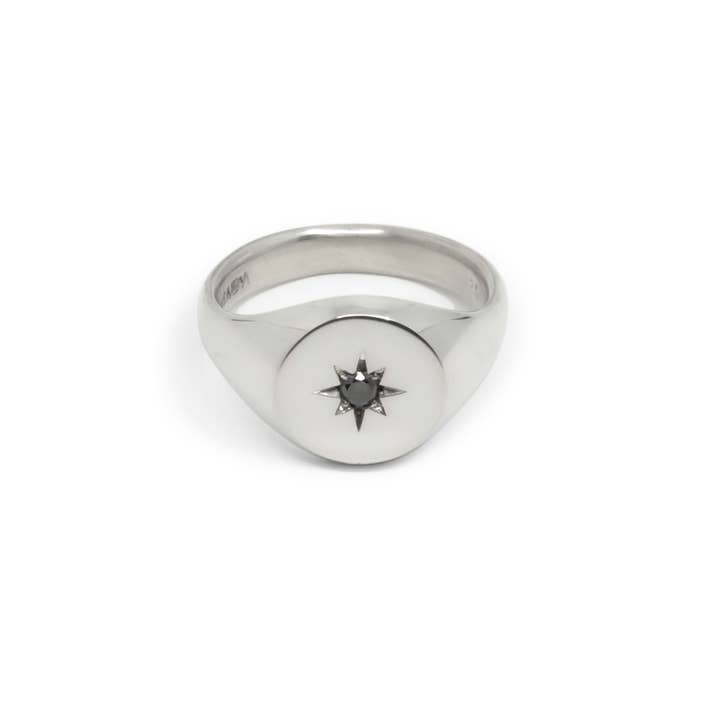 Bague à chevet ronde North Star - Argent sterling pour la vente par Futaba Hayashi