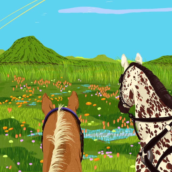 Emily Palmer Illustration - Wholesale Art Print - Illustrated Wall Art Print -  Horses2