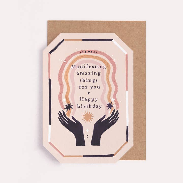Sister Paper Co. – wholesale Birthday card – Manifesting Birthday Card | Crystals Card | Affirmation Card1