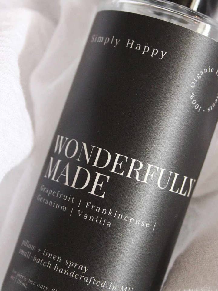 Meravigliosamente Fatto | Spray per Cuscini + Lenzuola Organico per la vendita all'ingrosso da parte di Simply Happy