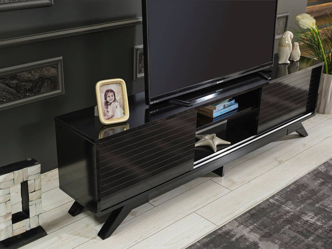 Luxia Tv Stand Black for wholesale on Faire7