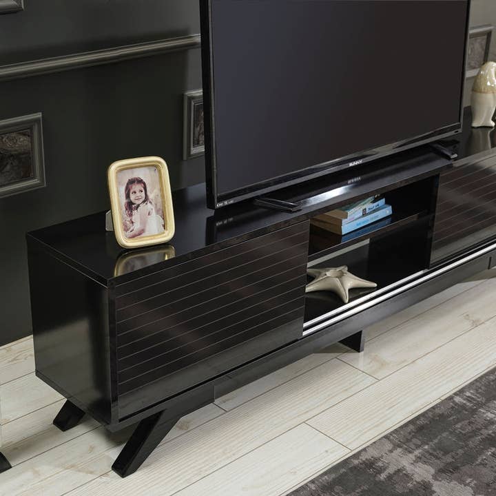 Luxia Tv Stand Black for wholesale on Faire7