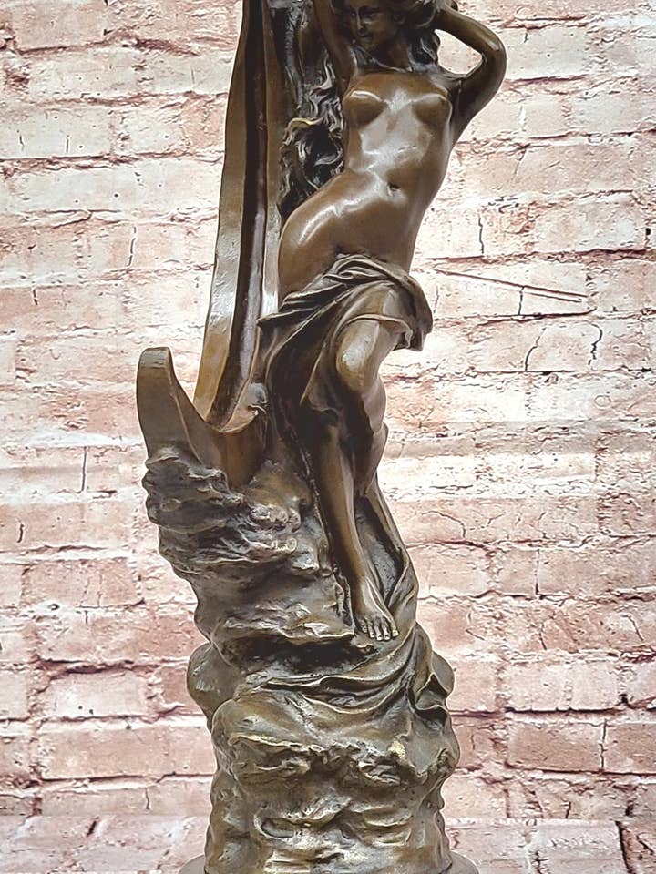 Estátua de Donzela na Lua em Bronze Art Nouveau Arte Original de Milo por atacado de Bronzhaus