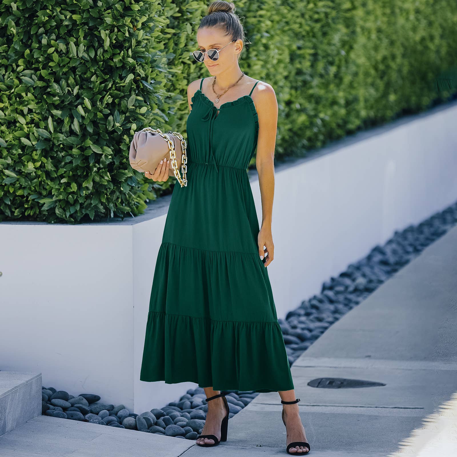 ePretty - Vente Robe – femme - SZ2-DR13007 Robe midi sans manches à volants16