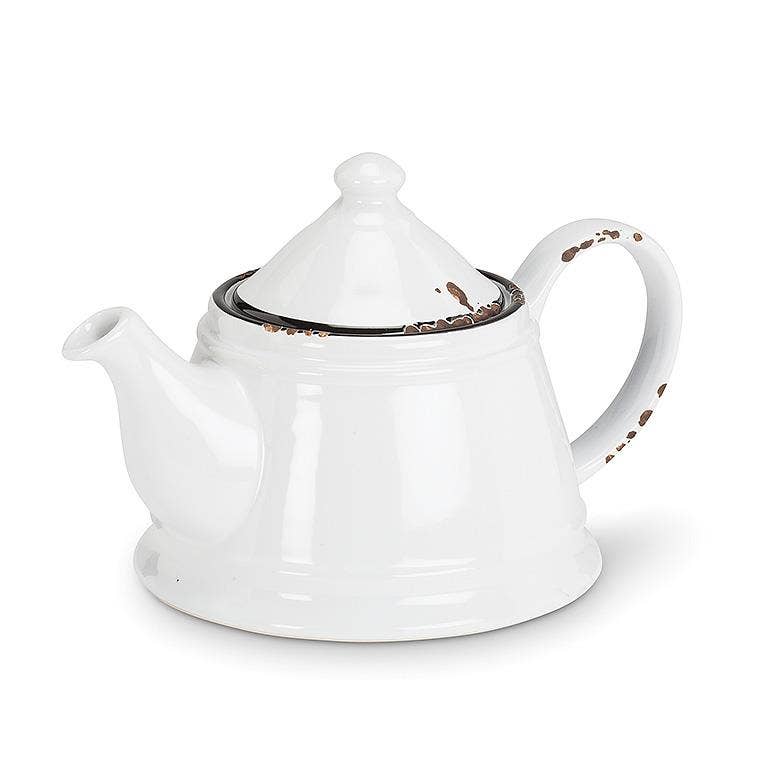 Abbott - Wholesale Tea Pot - Enamel Look Teapot, 9"L (32oz) - 10450