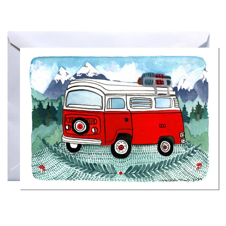 michele maule - Wholesale Everyday Greeting Card - Greeting Card - Red Camper