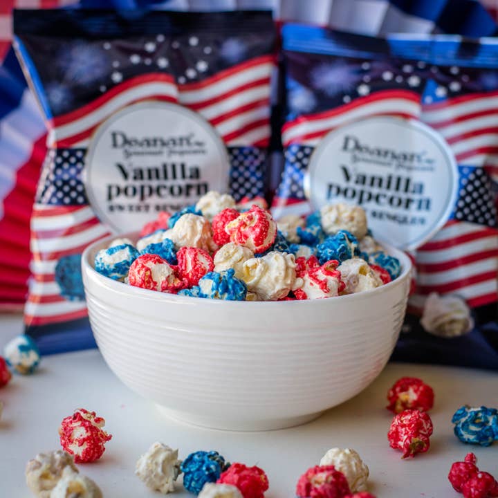 Deanan Gourmet Popcorn - Wholesale Popcorn - Patriotic - "Sweet Singles" - 100 Count
