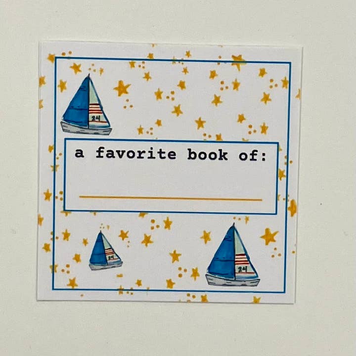 Sailboat Book Plate for wholesale by She Said It.