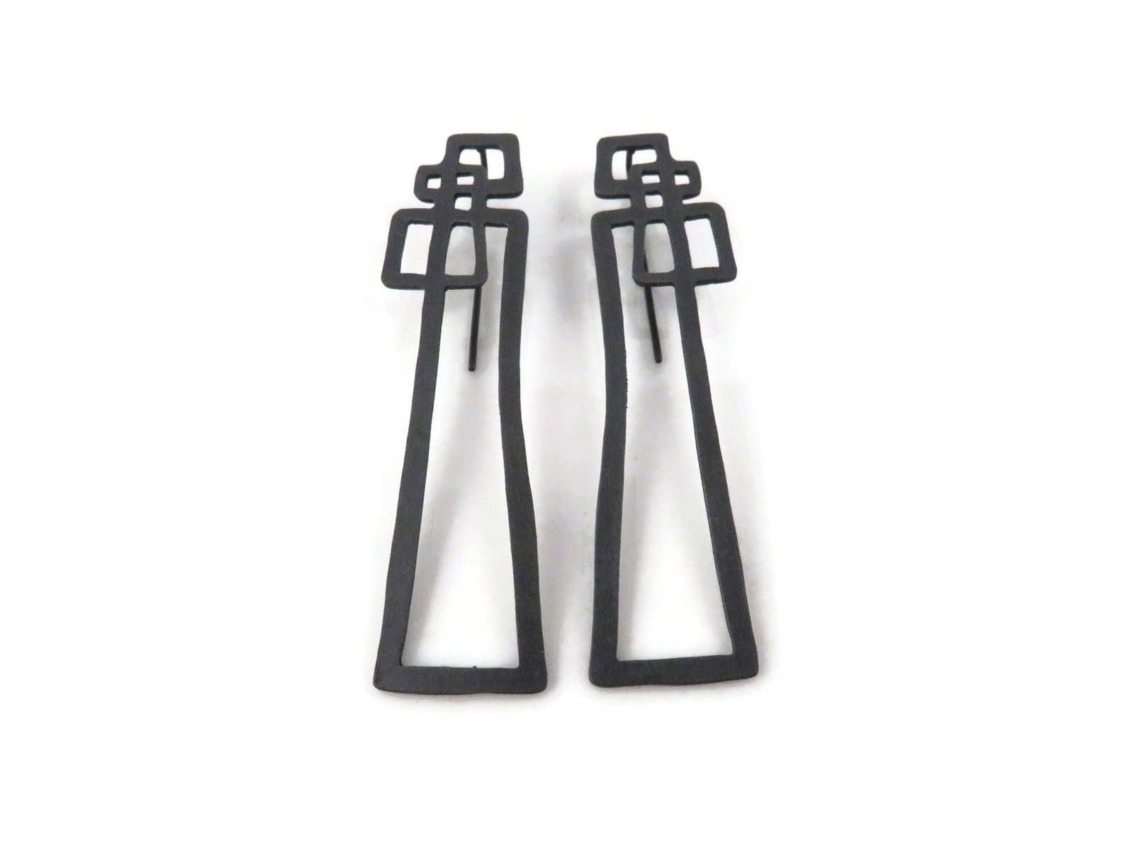 Kimya Joyas - Wholesale Dangle Earrings - Abstract Oxidized Silver Dangle Earrings