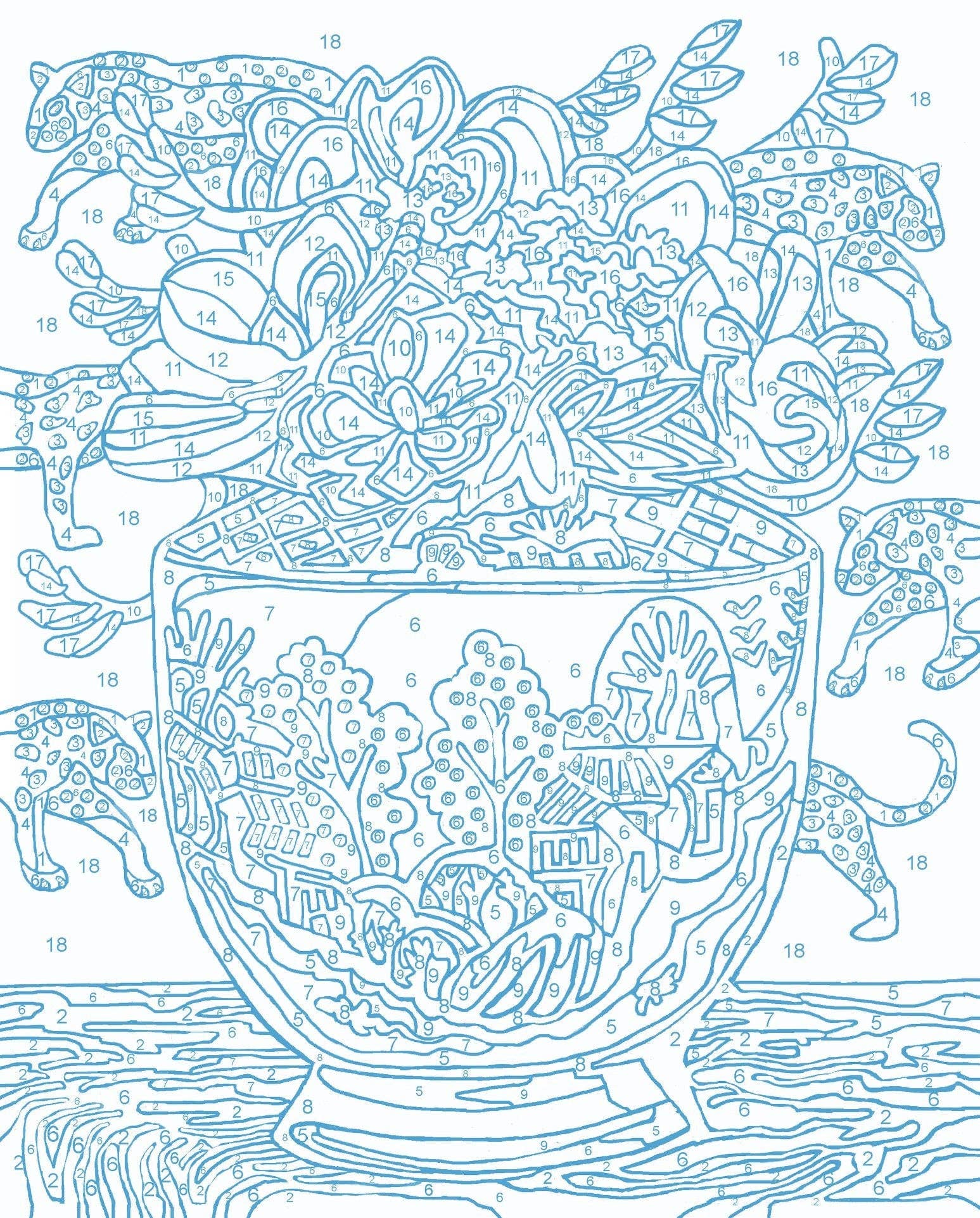 Paint the Town by Numbers – wholesale DIY craft kit – Succulents Paint by Number Kit ~ 8”x10” ~ Chinoiserie4