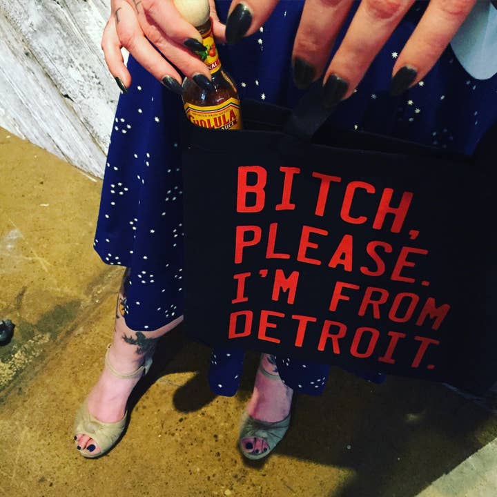 Perra, por favor. Bolso de lona I'm From Detroit para venta al por mayor de Detroit GT