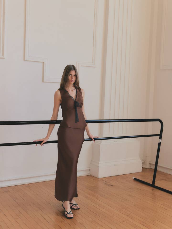 Le Haut Aurora | Haut en Satin avec Dentelle pour la vente par All Row