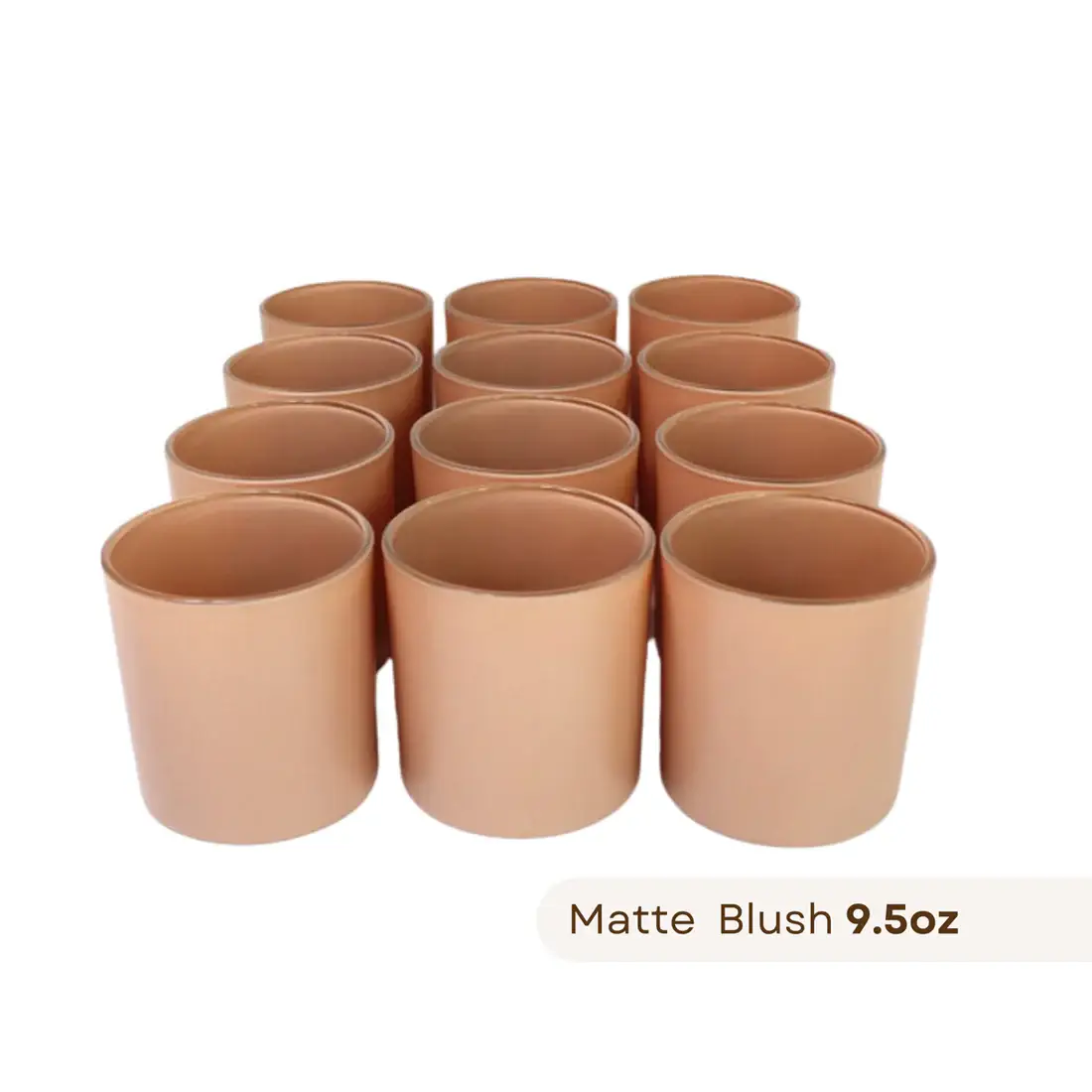 General Wax - Candle Making Supplies - Vente Bougeoirs - Pot à bougie Monticiano Matte Blush 9,5 oz en verre pour fabrication de bougies2