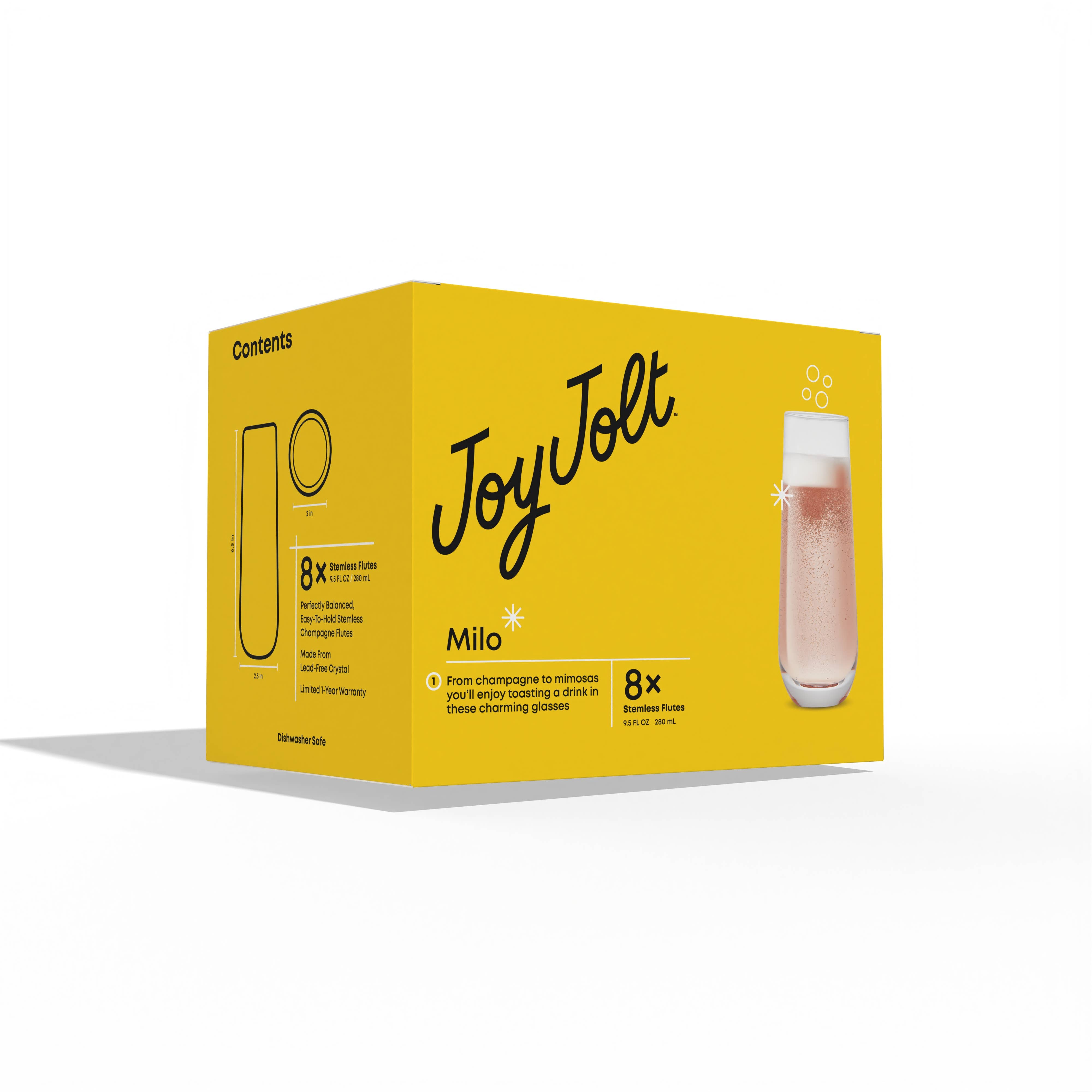 JoyJolt - Venta al por mayor Copas de champán - Milo - Juego de 8 copas de champán (9,4 oz)7
