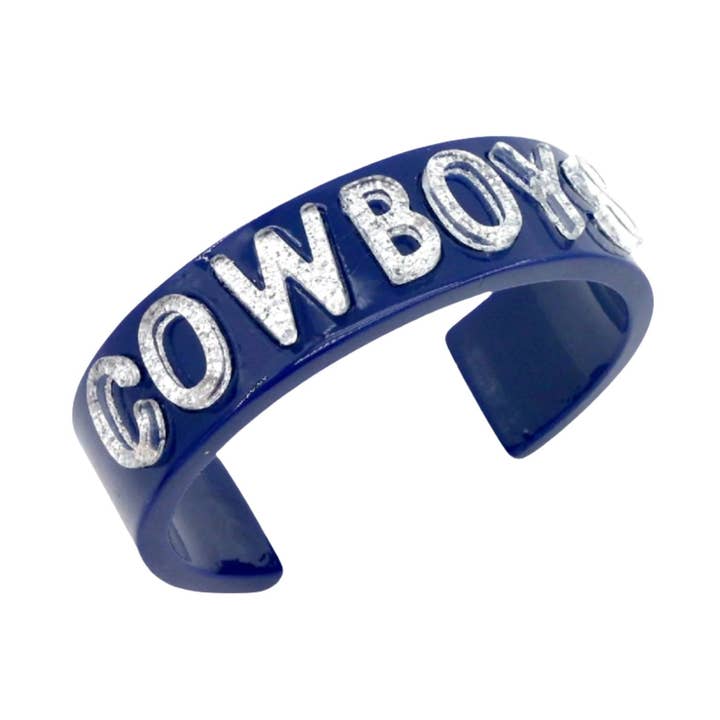 Navy and Silver COWBOYS Cuff for wholesale by Brianna Cannon