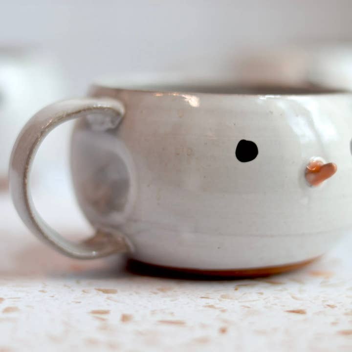 Gravesco Pottery - Wholesale Koffiemok - Snowman handgemaakte koffiemok Kerst Winter aardewerk 1