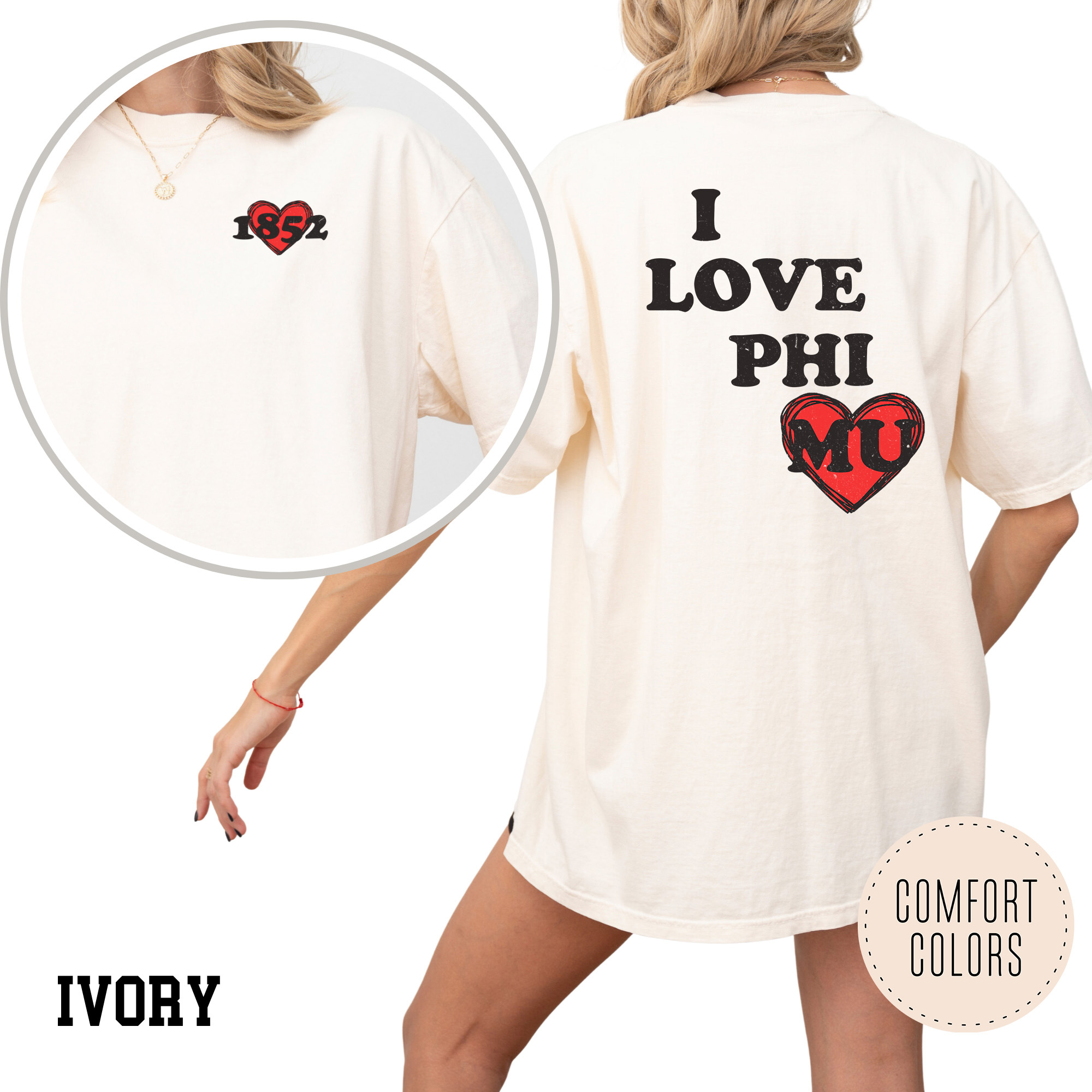 Kite and Crest - Wholesale Screen Printed T-Shirt - Women's - I Love Comfort Colors Sorority T-shirt18