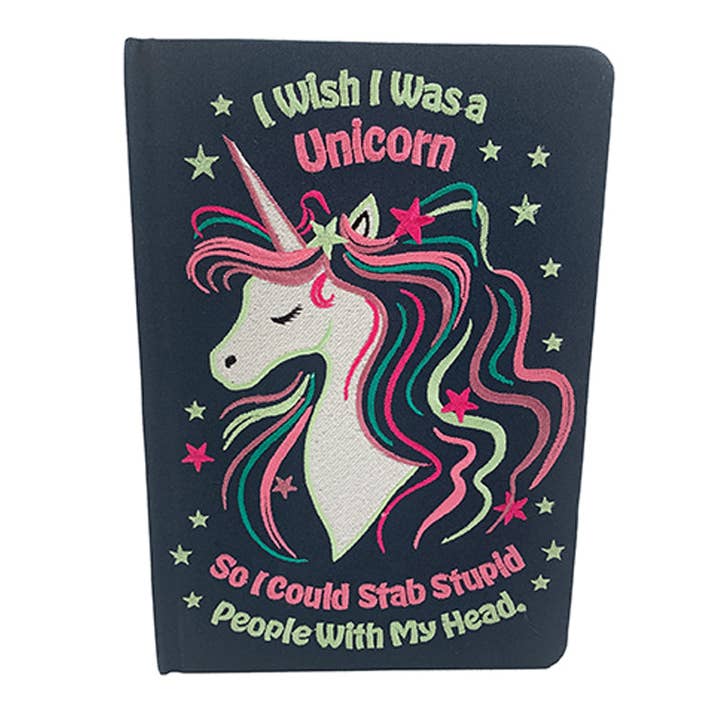 I Wish I Was A Unicorn Embroidered Journal for wholesale by Insight Editions