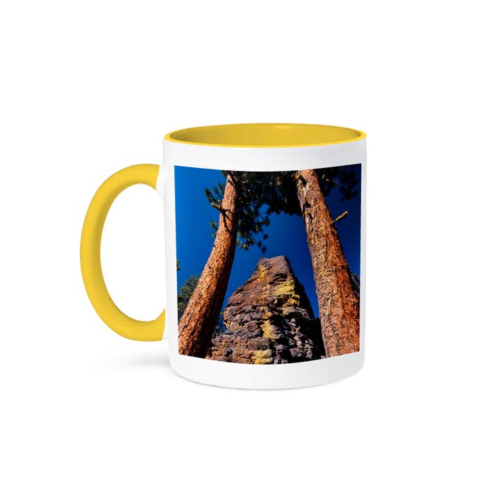 3dRose - Wholesale Coffee Mug - 3dRose, Oregon, Gearhart Mountain Wilderness. Trees frame rock formation. , Mug