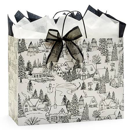Nashville Wraps - Wholesale Gift Bag - Winter Toile Christmas Paper Gift Bags1