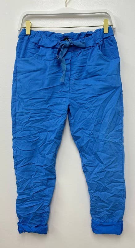 VENTI6 – Großhandel Hose – Damen – SOLIDE KNITTERFALTEN-JOGGER MIT KORDELZUG (50060)25