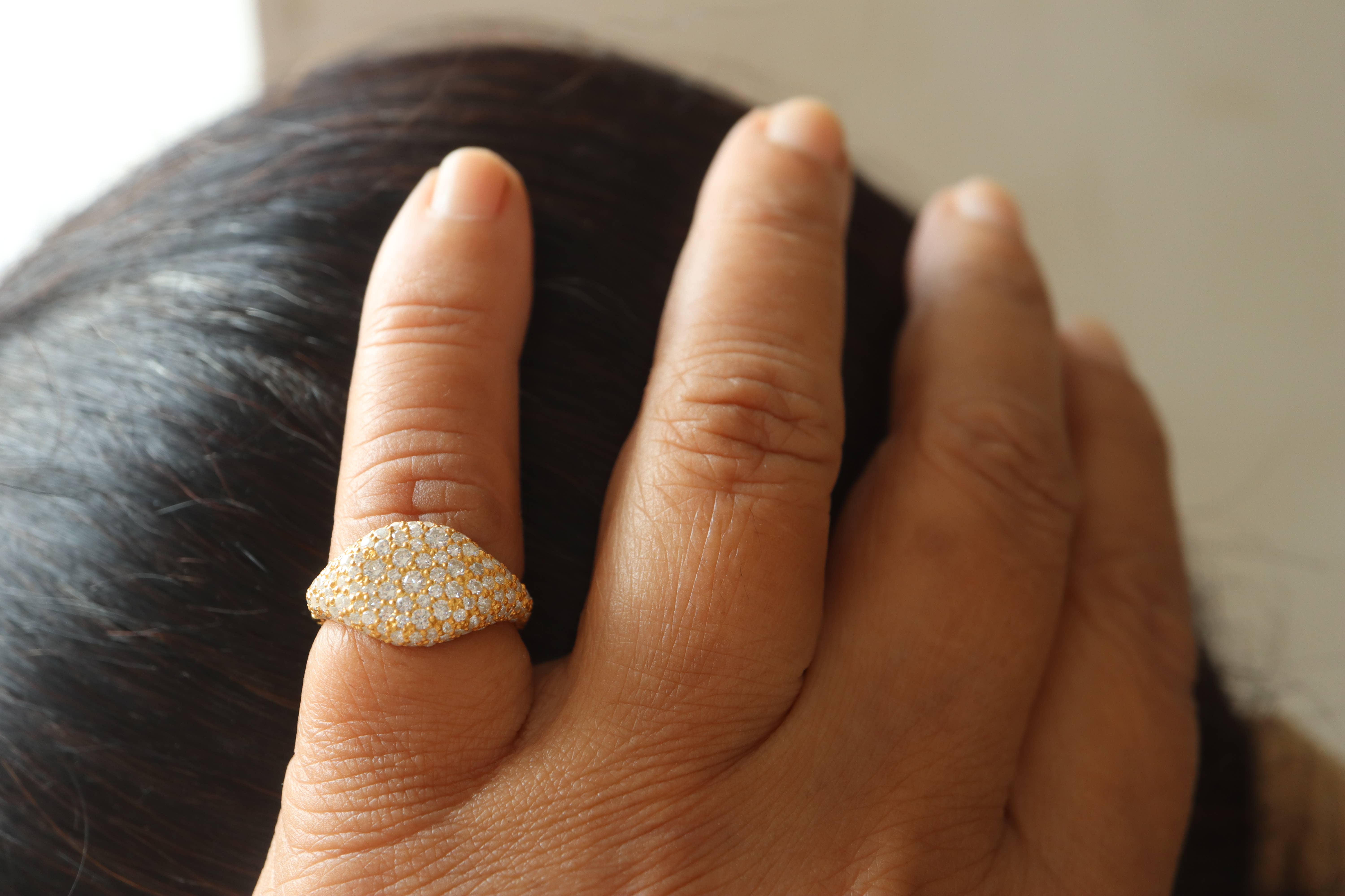 GEMPARA - Wholesale Multi-Stone Ring - 18K Gold Vermeil 925 Silver Pinky Pavé Moissanite Ring 6