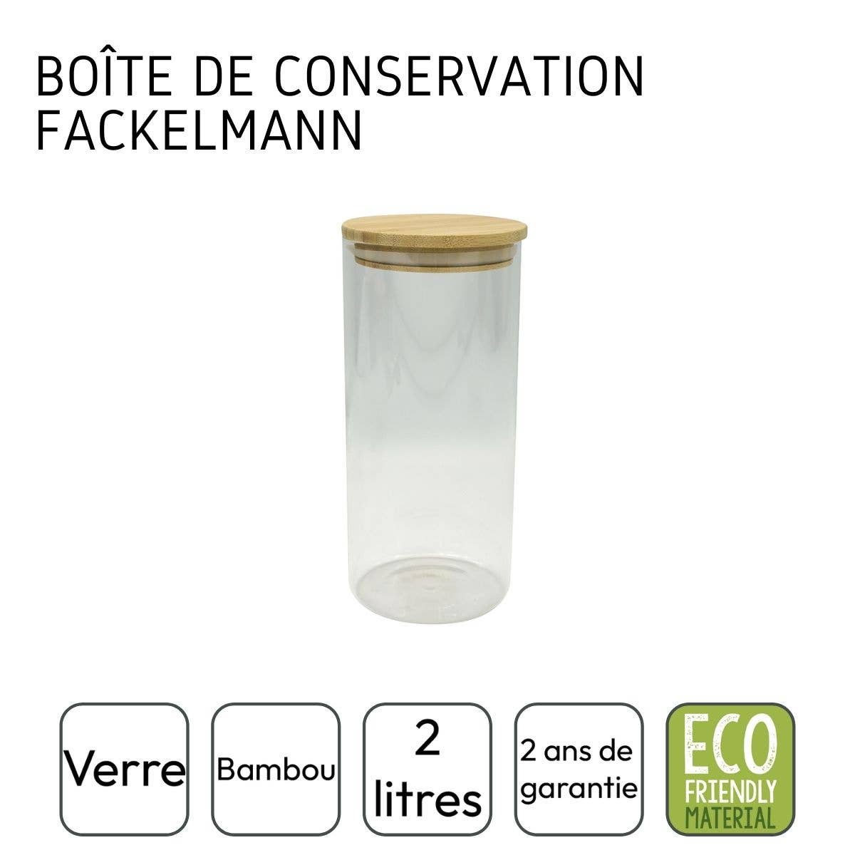 Fackelmann - Wholesale Food Storage Container - Fackelmann Eco Friendly 2L Glass Storage Box3