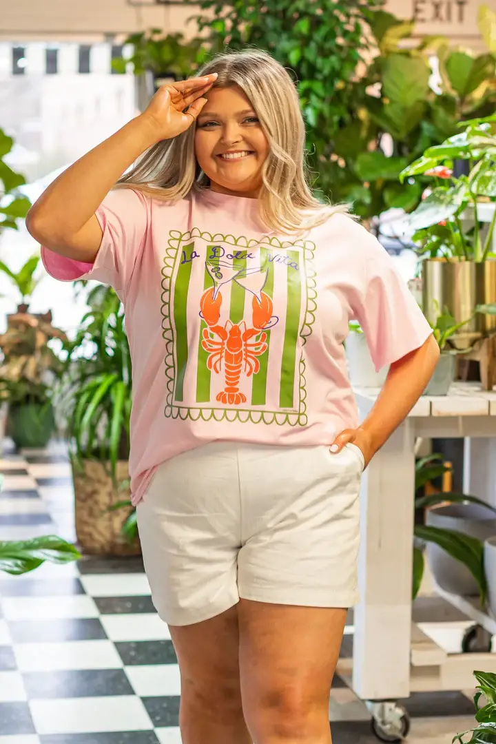 Rose Dolce Vita sur T-shirt rose vierge en vente sur Faire3