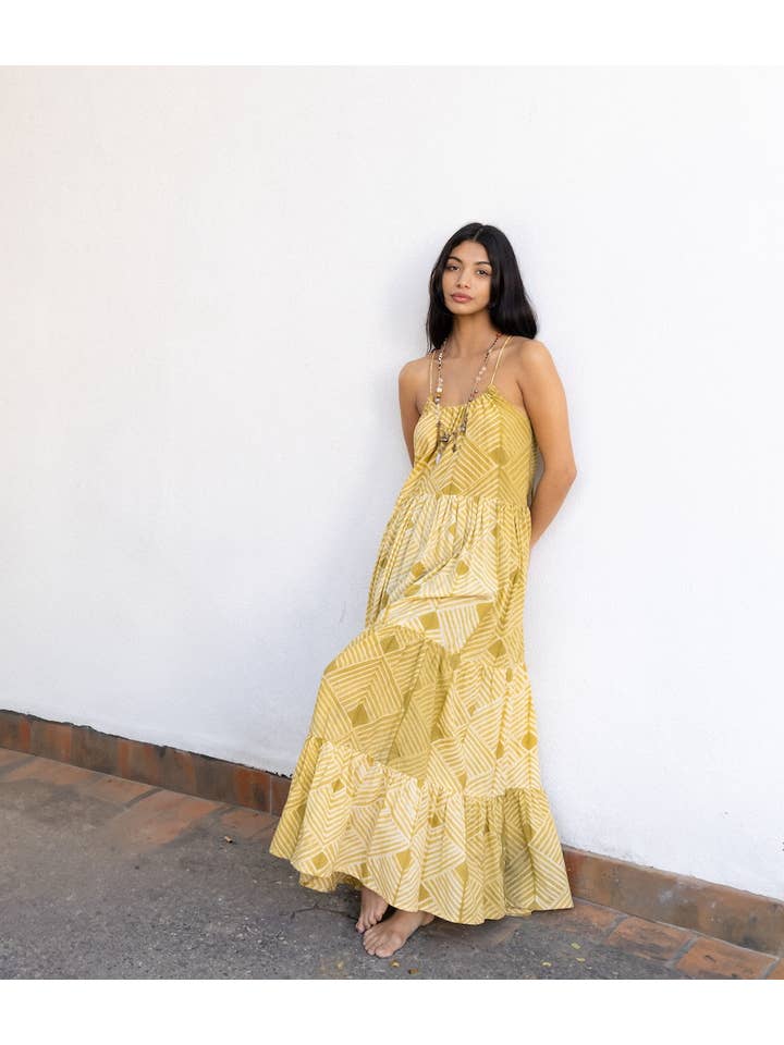 The Fox and The Mermaid - Wholesale Dress – Women's - Shibori Hand-Dyed Maxi Dress (Udvita)