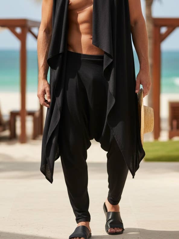Black Jersey Harem Pant for wholesale by Culture And Fate