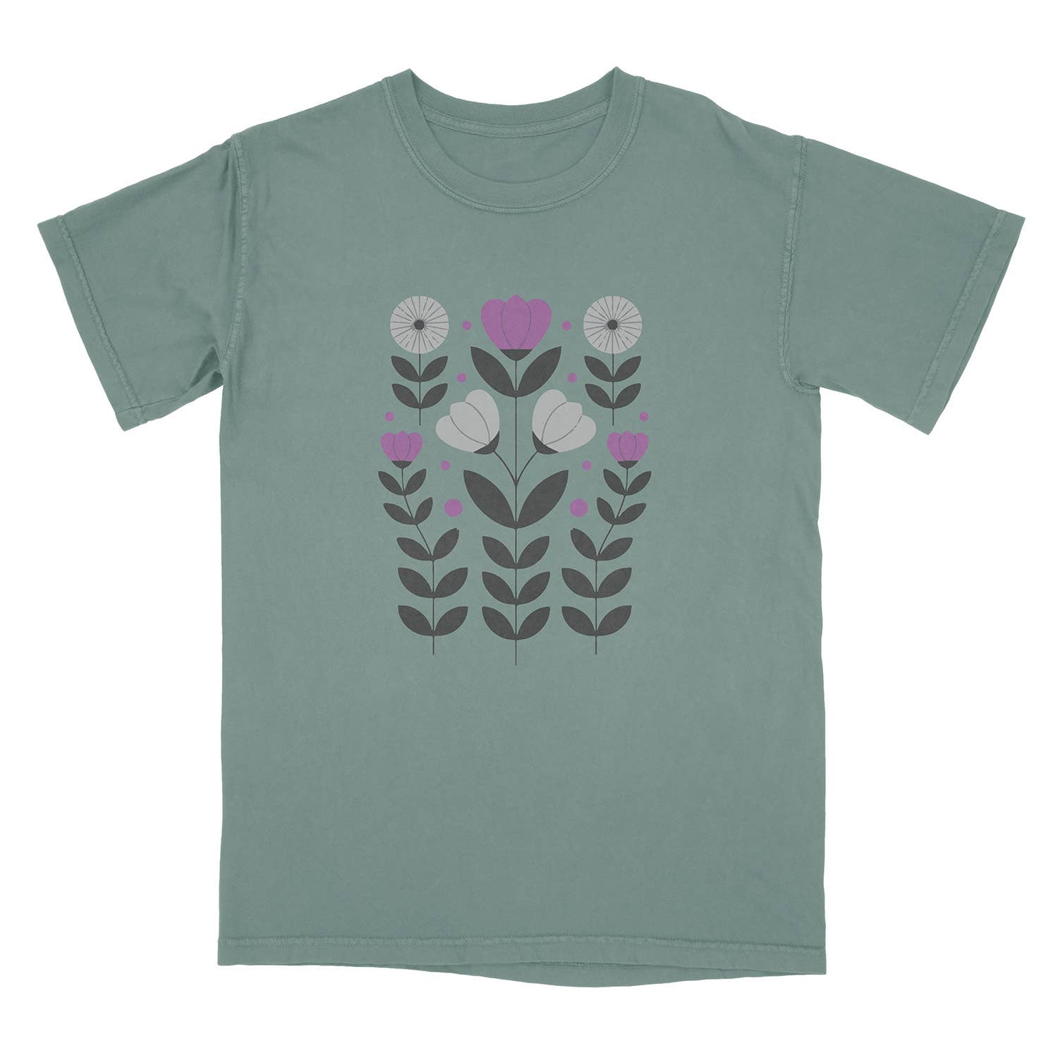 Lucky Luna Apparel - Wholesale T-Shirt (Graphic) - Women's - Subtle Asexual Flowers Comfort Colors Shirt6