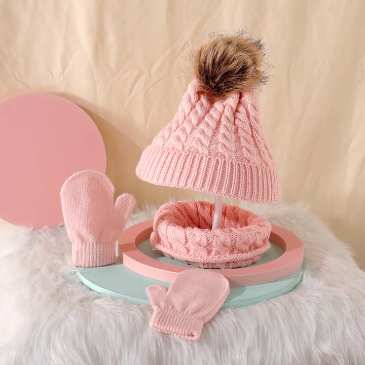 PatPat - Wholesale Clothing Set - Baby - 3-pack Baby Toddler Knit Beanie Mittens Set