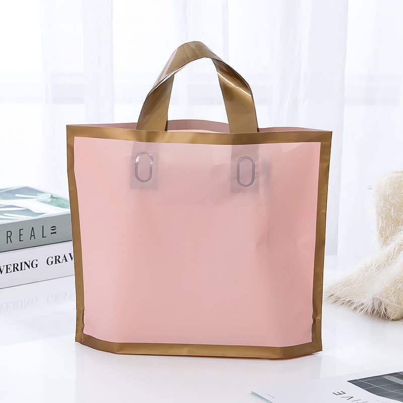 ByHome - Wholesale Gift Bag - 50pcs, 5 colors 12"x3"x10" frosted gold border EVA gift bag 6