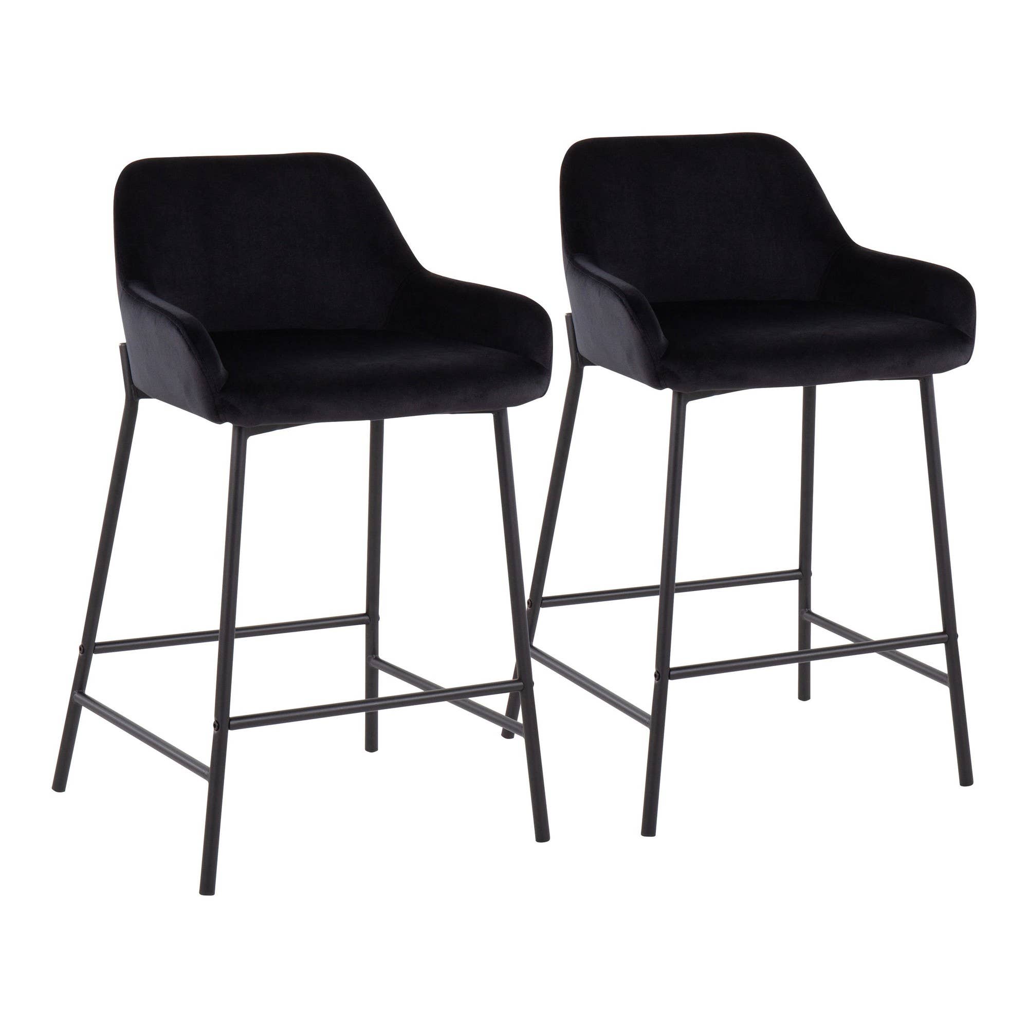 LumiSource and Grandview Gallery - Wholesale Stool - Daniella 24" Fixed-Height Counter Stool BK - Set of 212