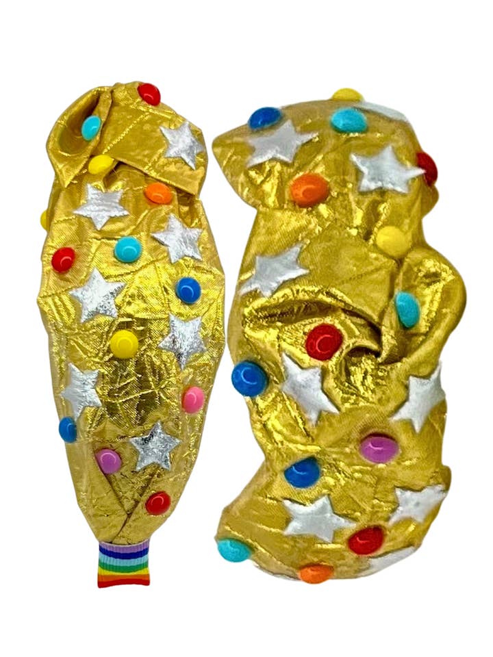 Regnbåge och stjärnor på Gold Lame för wholesale av Pretty Happies