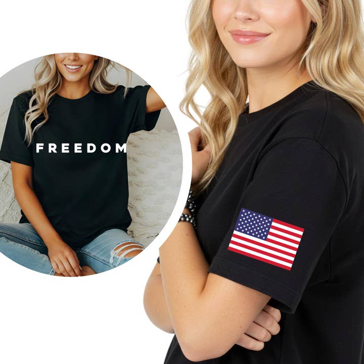 TheKingShirt - Wholesale Graphic Sweatshirt - Women's - Charlie Kirk Freedom USA Flag Shirt1