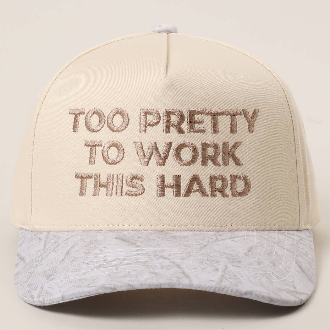 Fashion City - Wholesale Trucker Hat - Women's - TOO PRETTY TO WORK Embroidery Trucker Hat6