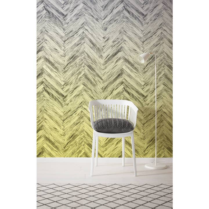 Papier peint photo polaire - Jaune chevron - format 400 x 250 cm pour la vente par Komar Products GmbH & Co. KG