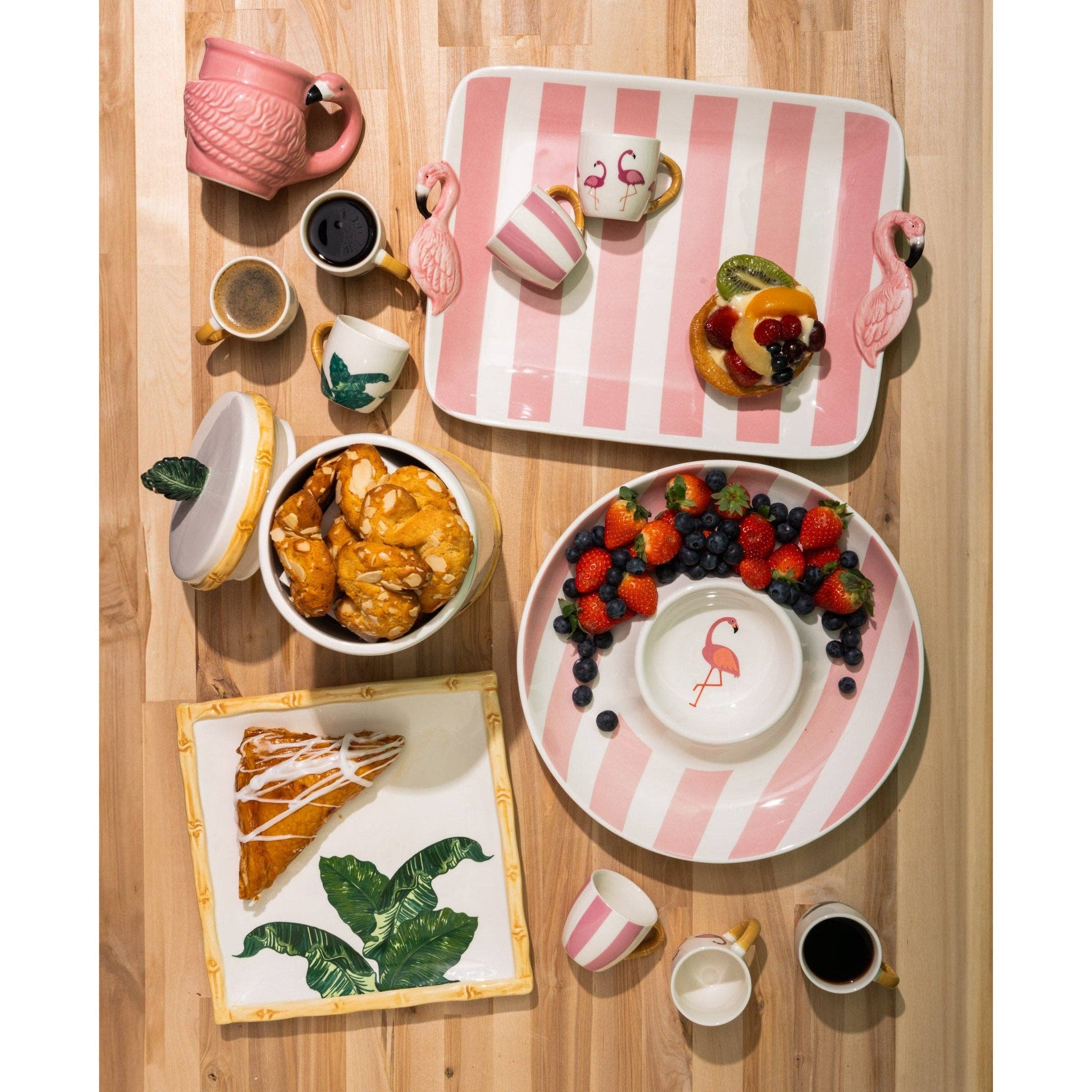 Godinger – Tigela de molhos/condimentos por atacado – Conjunto para Chips e Molhos Flamingo Jill Zarin1