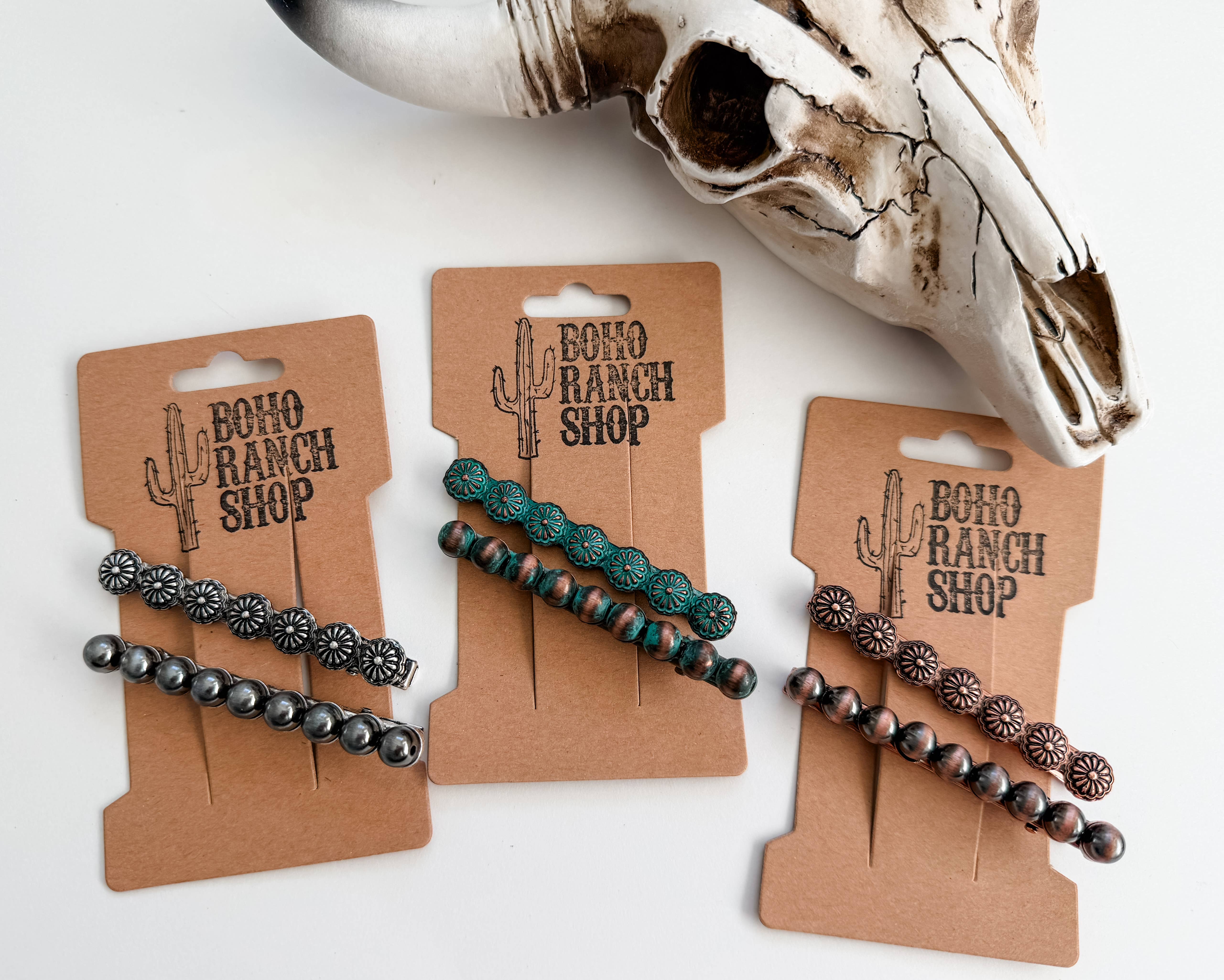 Boho Ranch Shop - Vente Épingle à cheveux – femme - Ensemble d'épingles à cheveux western - Barrettes concho0