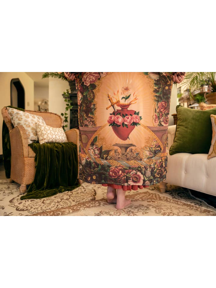 Market of Stars (USA) - Wholesale Kimono - Women's - Courage Dear Heart Opera Duster Kimono Robe w/ Sacred Heart6