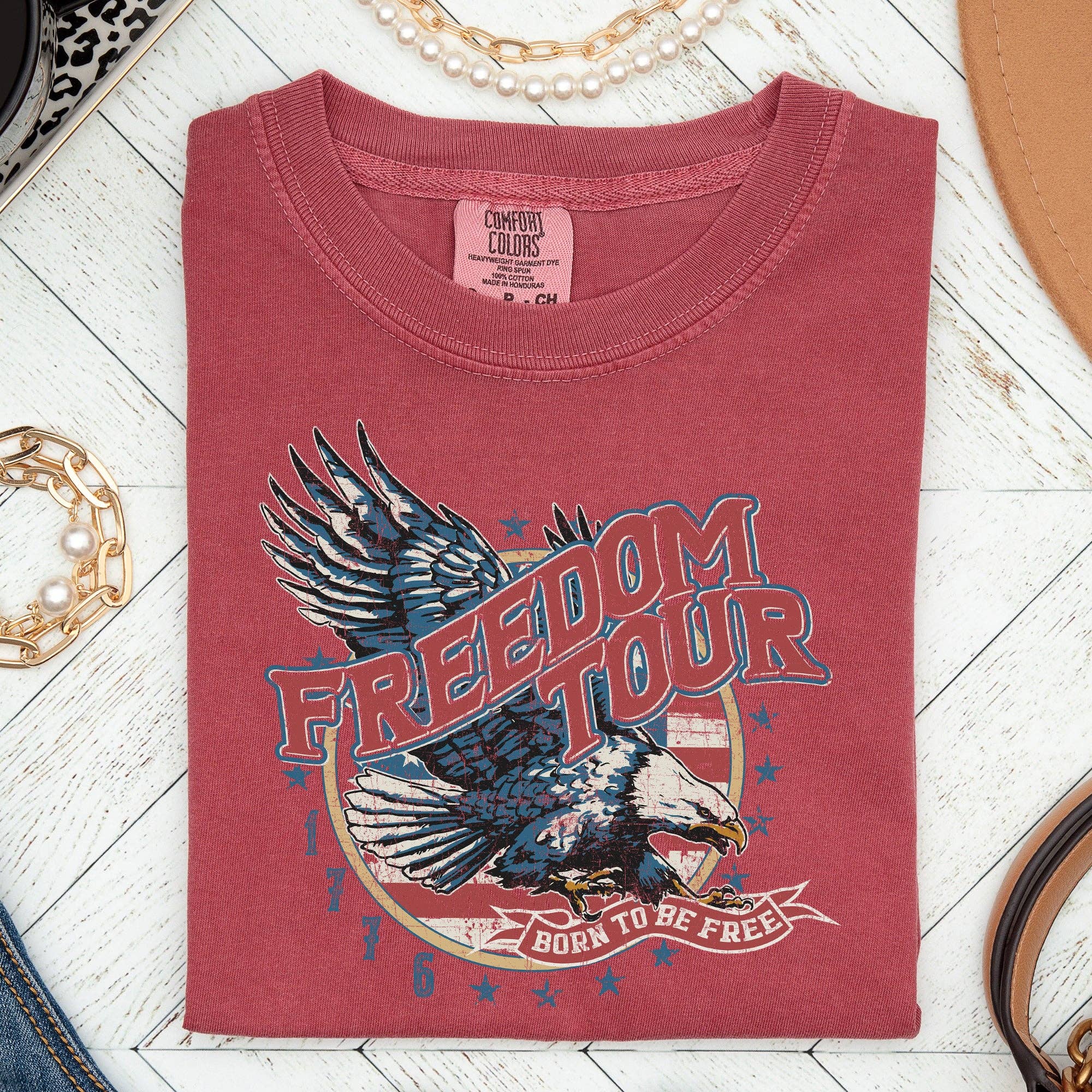 Refinery Number One LLC - Wholesale Screen Printed T-Shirt - Women's - Freedom Tour, America, 1776, Flag, Fighter Jets, Tshirt6